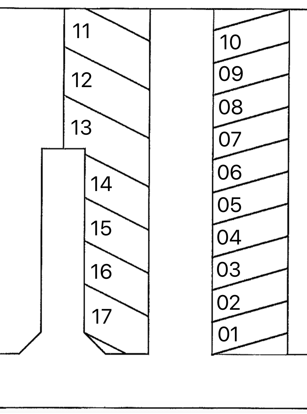 陽光台4丁目月極駐車場Ⅰの駐車配置図