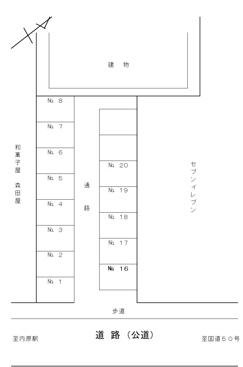 清水駐車場の駐車配置図