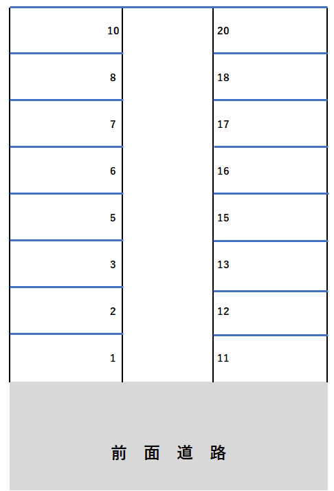 尾崎第1駐車場の駐車配置図