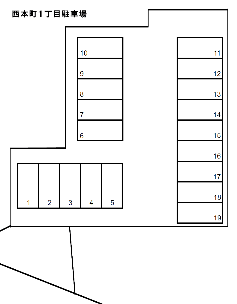 西本町1丁目駐車場の駐車配置図