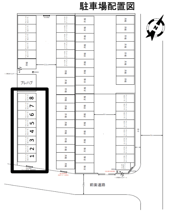 茅ケ崎東2丁目第10駐車場の駐車配置図