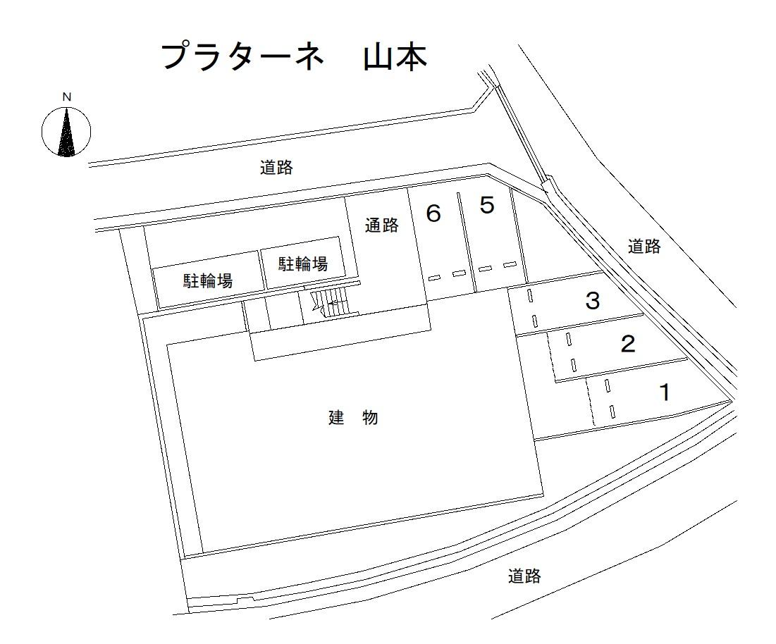 プラターネ 山本の駐車配置図