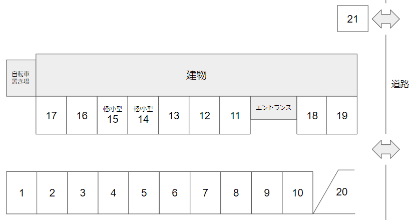 ハイツ柳井の駐車配置図