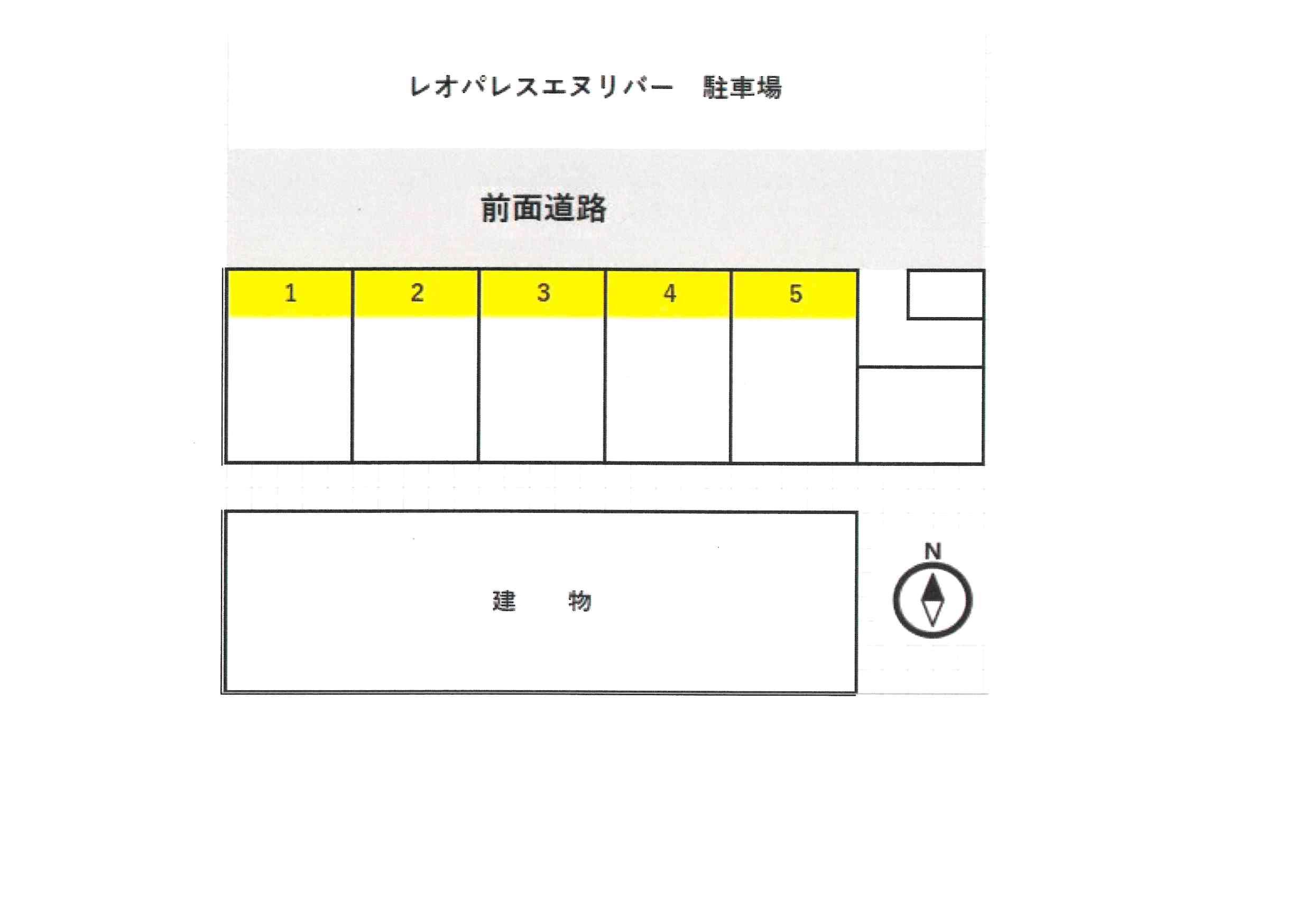 レオパレスエヌリバー駐車場の駐車配置図