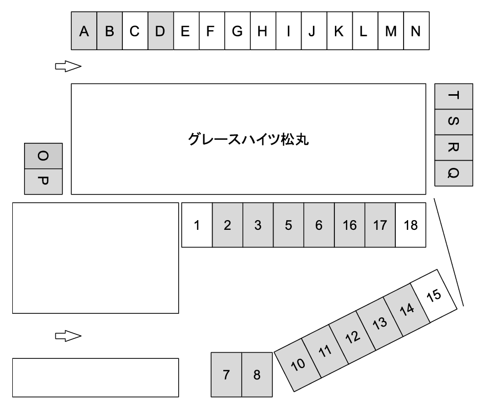 グレースハイツ松丸の駐車配置図