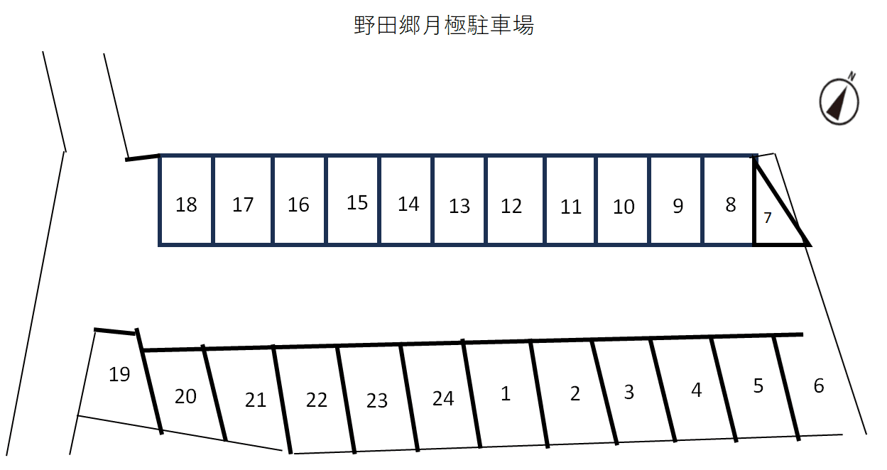 野田郷月極駐車場の駐車配置図