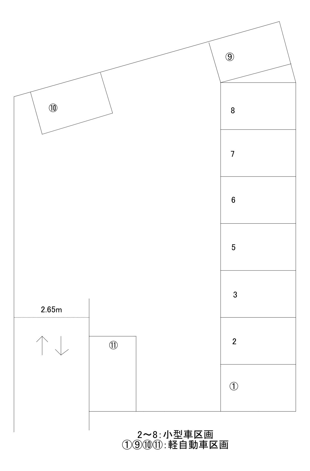 いまなみ駐車場の駐車配置図