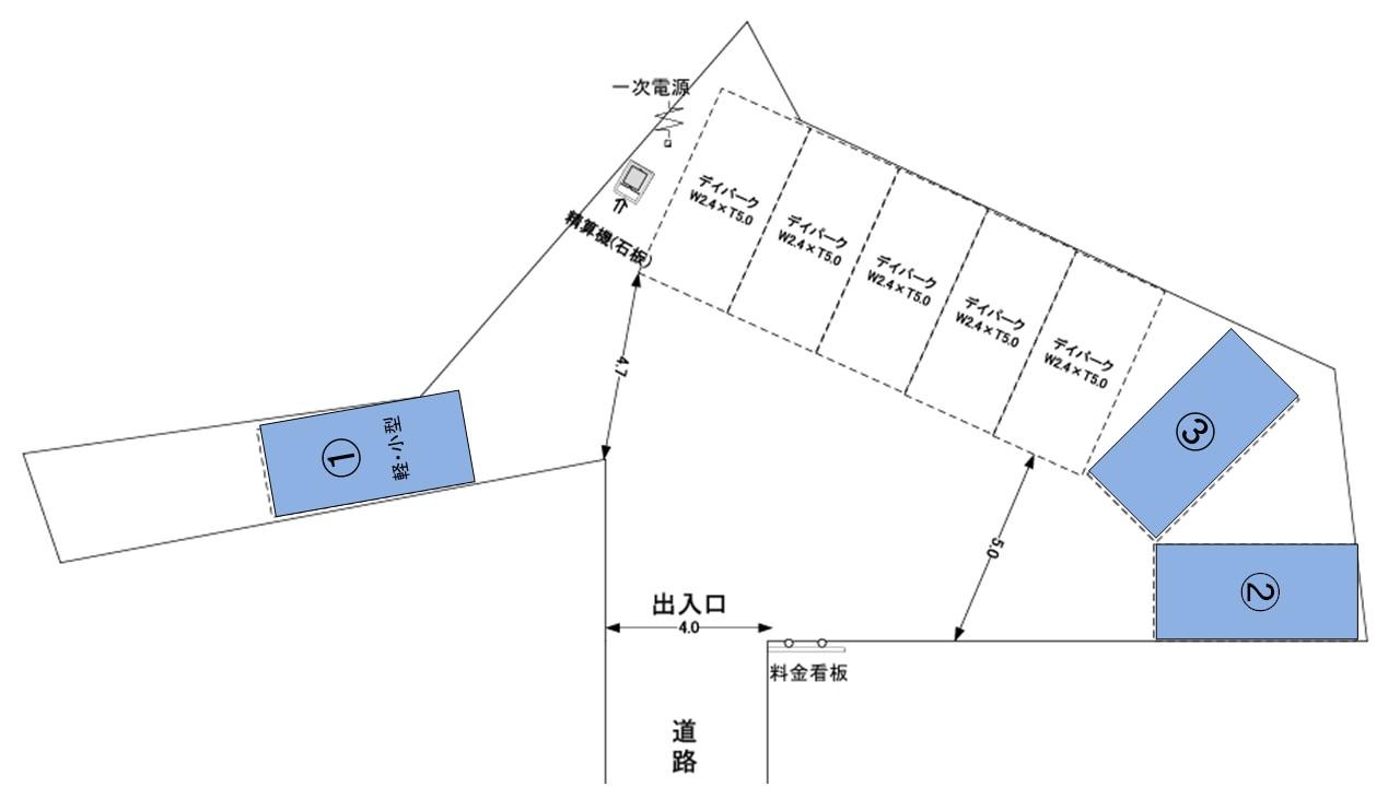 デイパーク福岡別府第1の駐車配置図