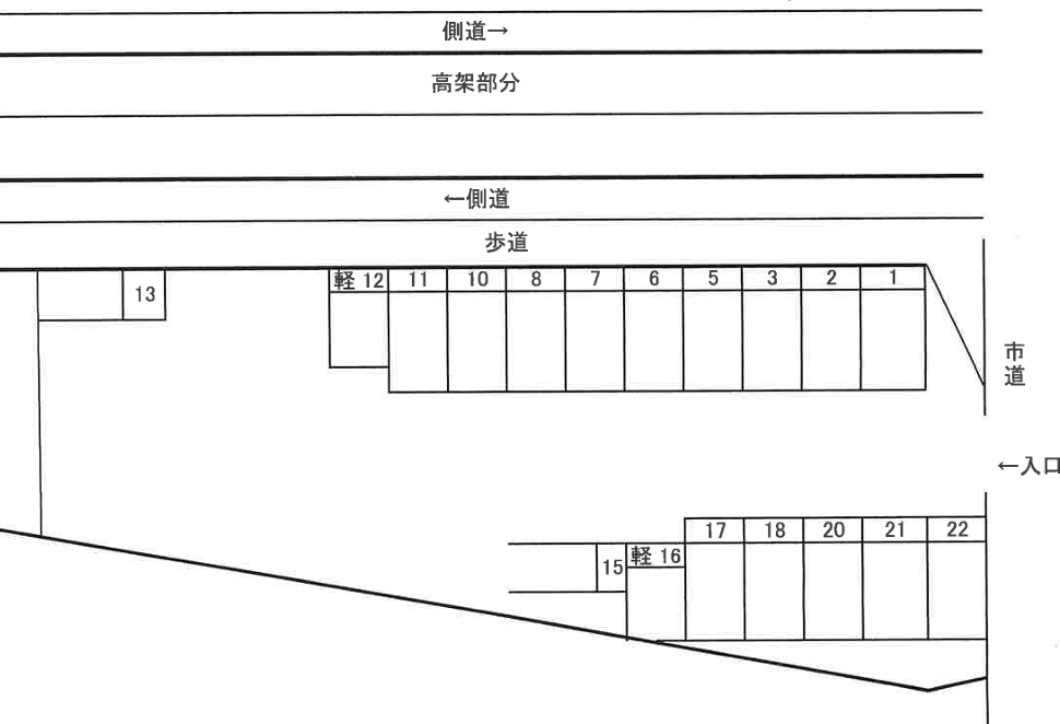 阪南パーキングの駐車配置図
