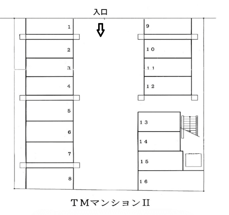 TMマンション2の駐車配置図