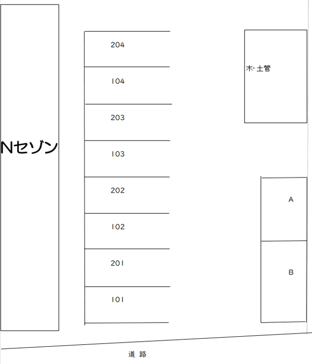 Nセゾンの駐車配置図