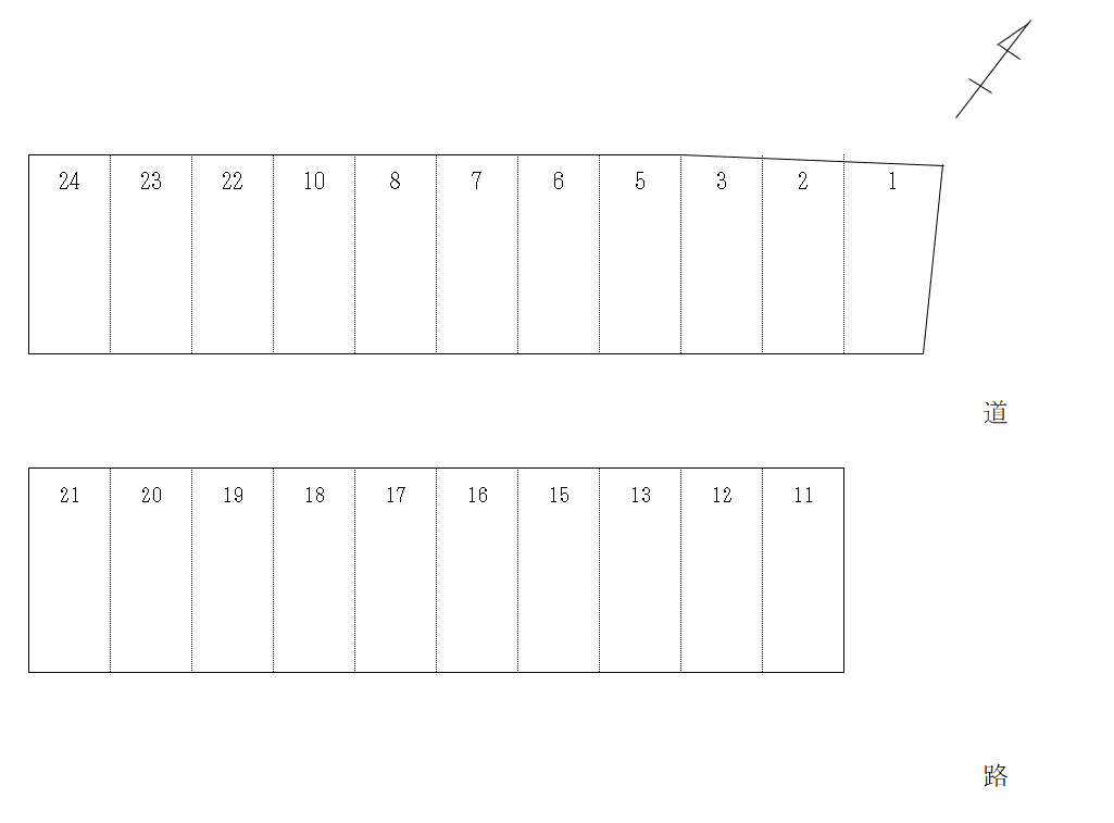 新光モータース駐車場の駐車配置図