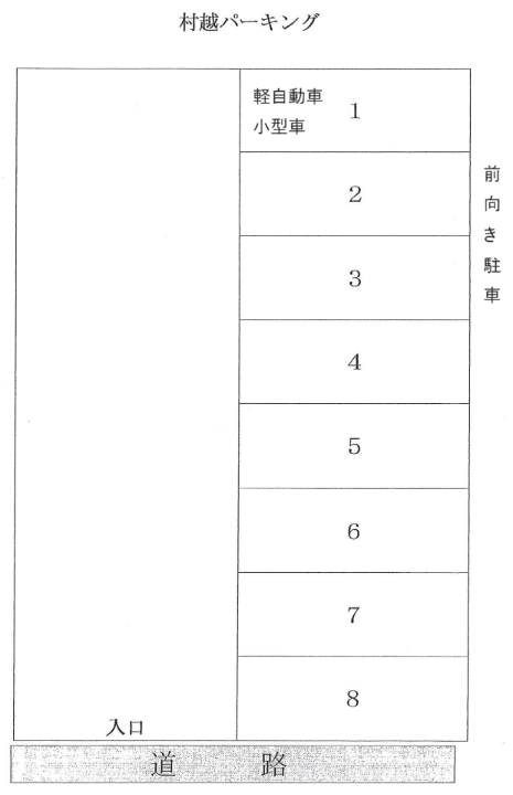 村越パーキングの駐車配置図
