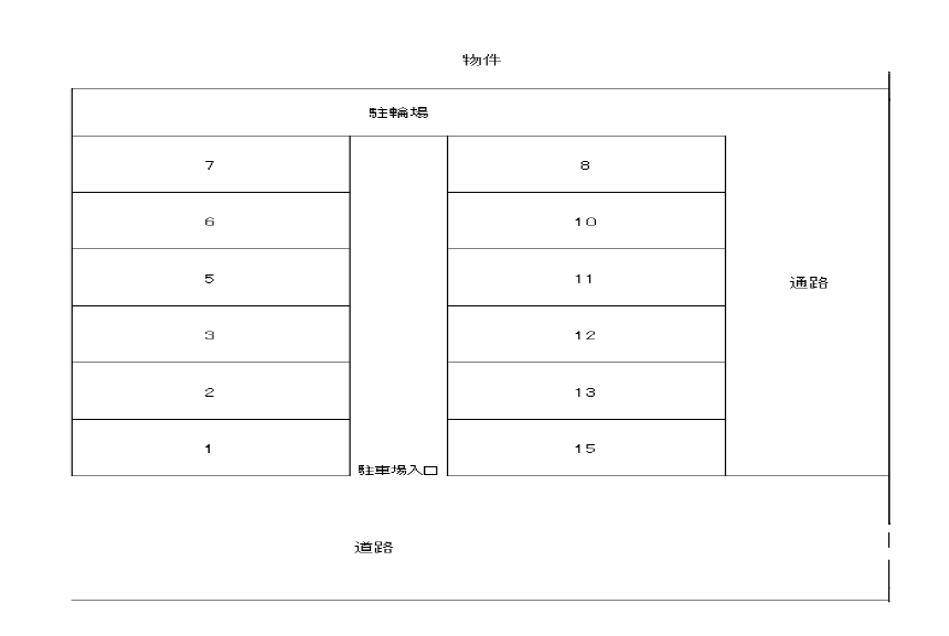 リバーサイド瓢箪山の駐車配置図