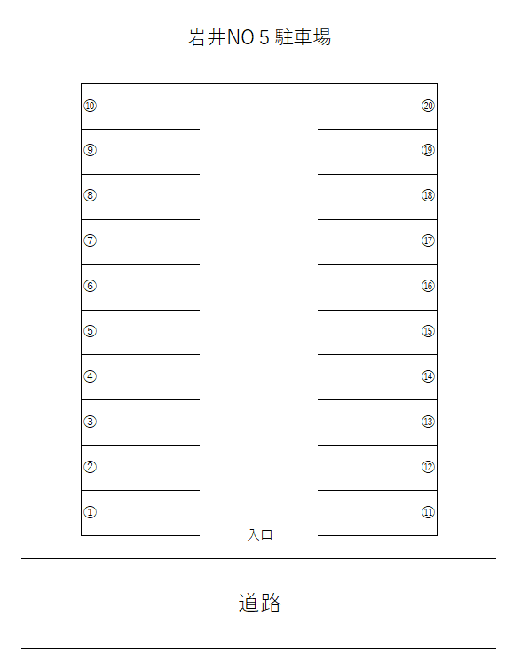 岩井NO5駐車場の駐車配置図