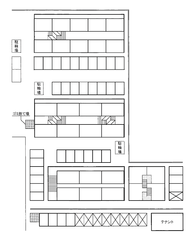 コーポ英C棟の駐車配置図