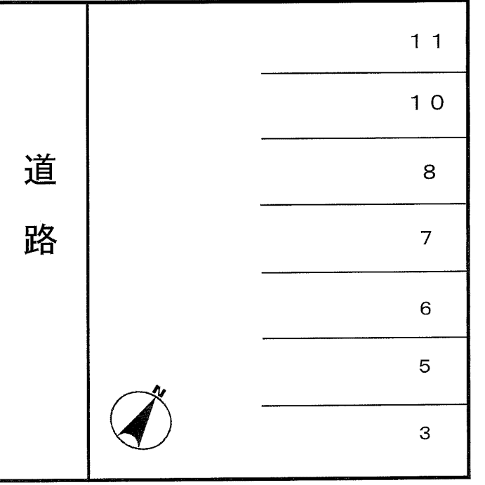 川島朝日町第2駐車場の駐車配置図