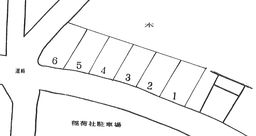 68・稲荷社駐車場の駐車配置図