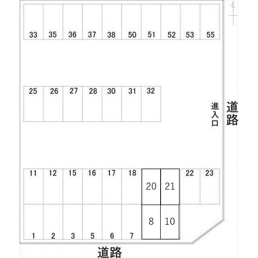 神野町東106番駐車場の駐車配置図