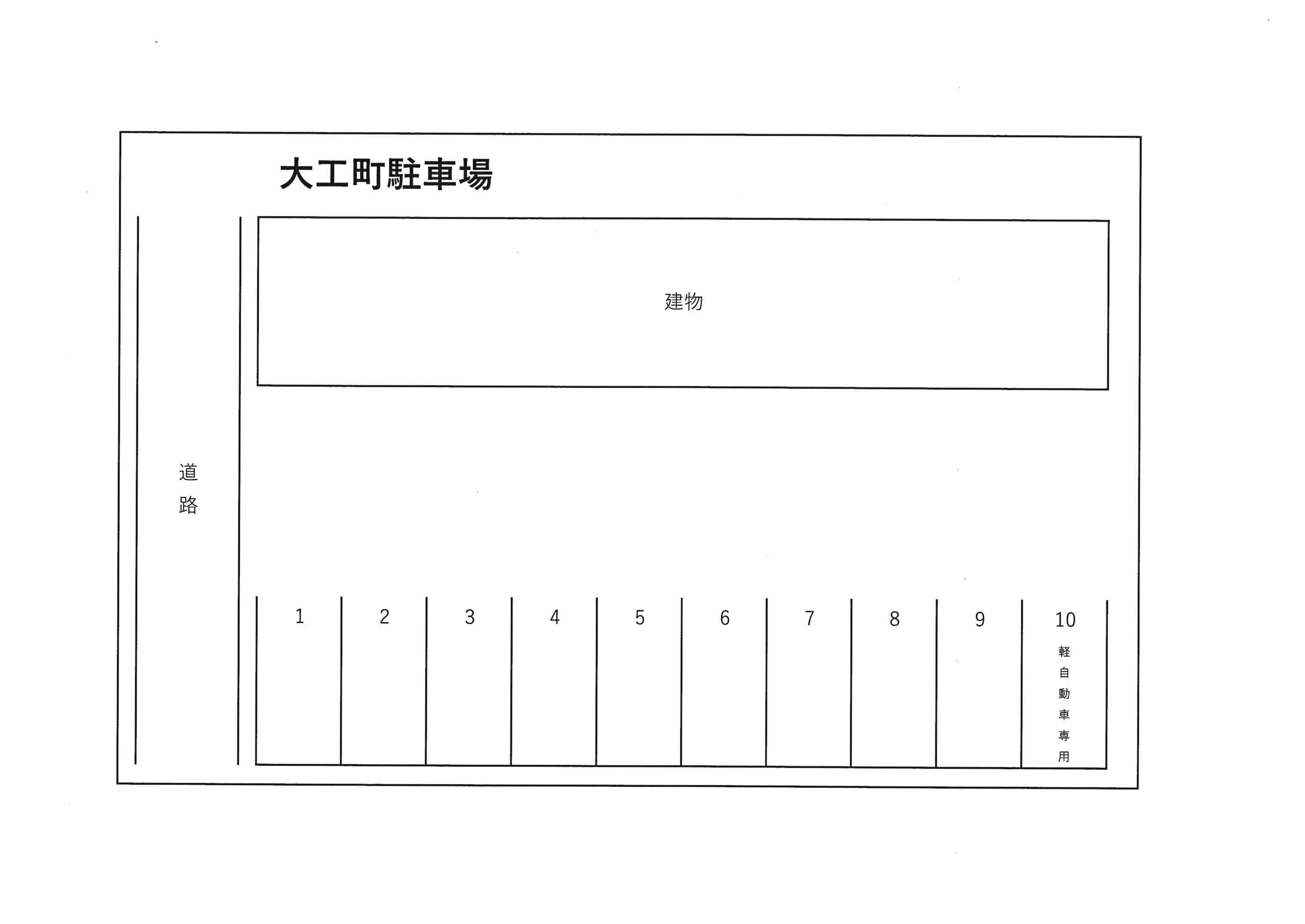 大工町駐車場の駐車配置図