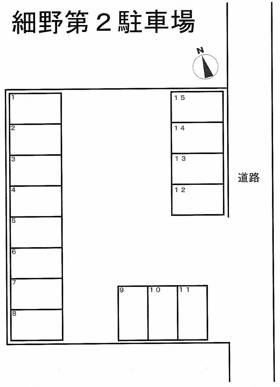 細野第2駐車場の駐車配置図
