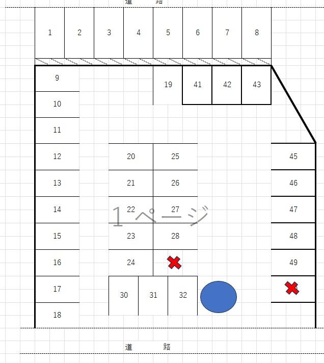 南3丁目駐車場の駐車配置図