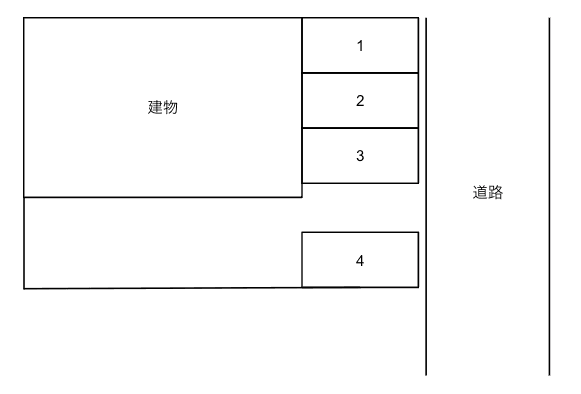 中津口レジデンス駐車場の駐車配置図