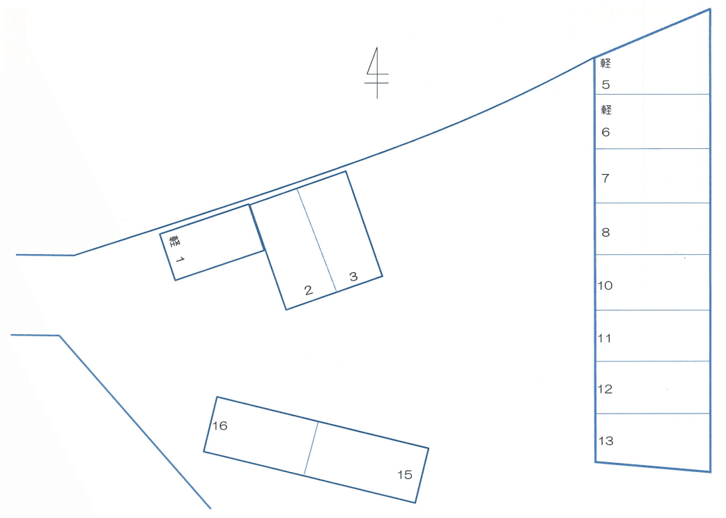 久我森ノ宮ガレージの駐車配置図