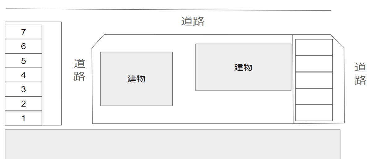 西高師第二駐車場の駐車配置図