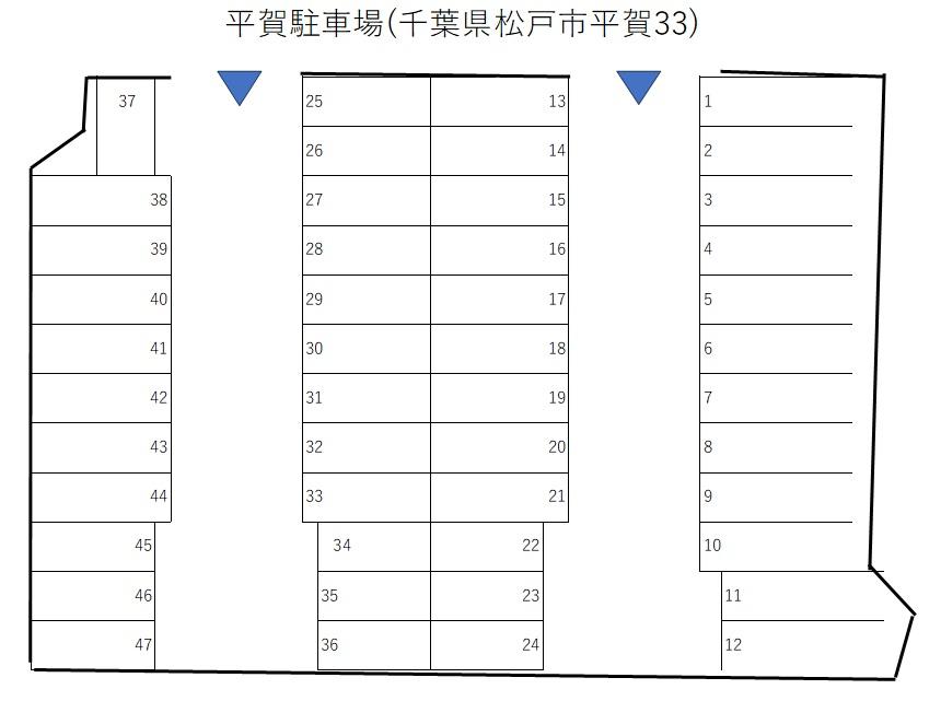 平賀駐車場の駐車配置図