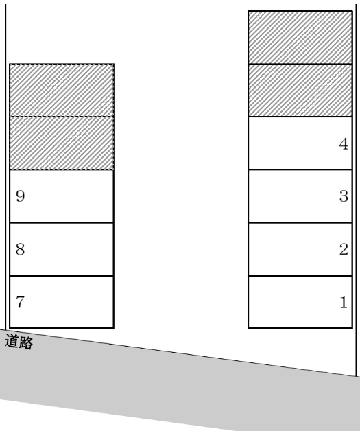 今井光精機製作所駐車場の駐車配置図