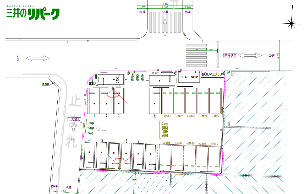 則武新町2丁目第3の駐車配置図