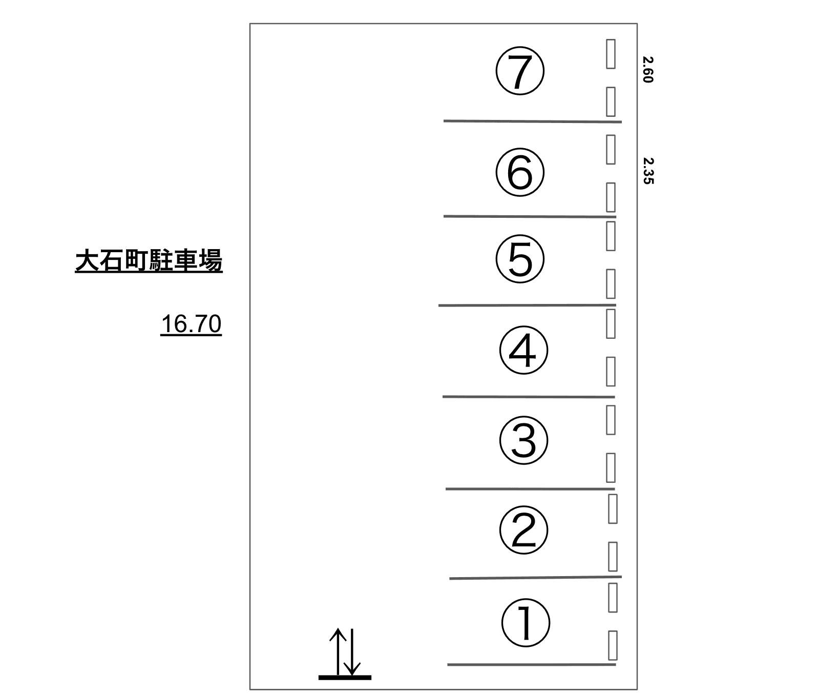 大石町駐車場の駐車配置図