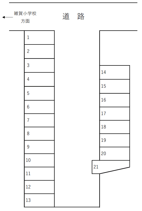 雑賀町駐車場の駐車配置図
