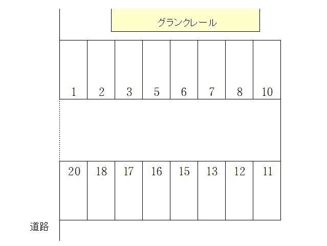クロワール第2月極駐車場の駐車配置図