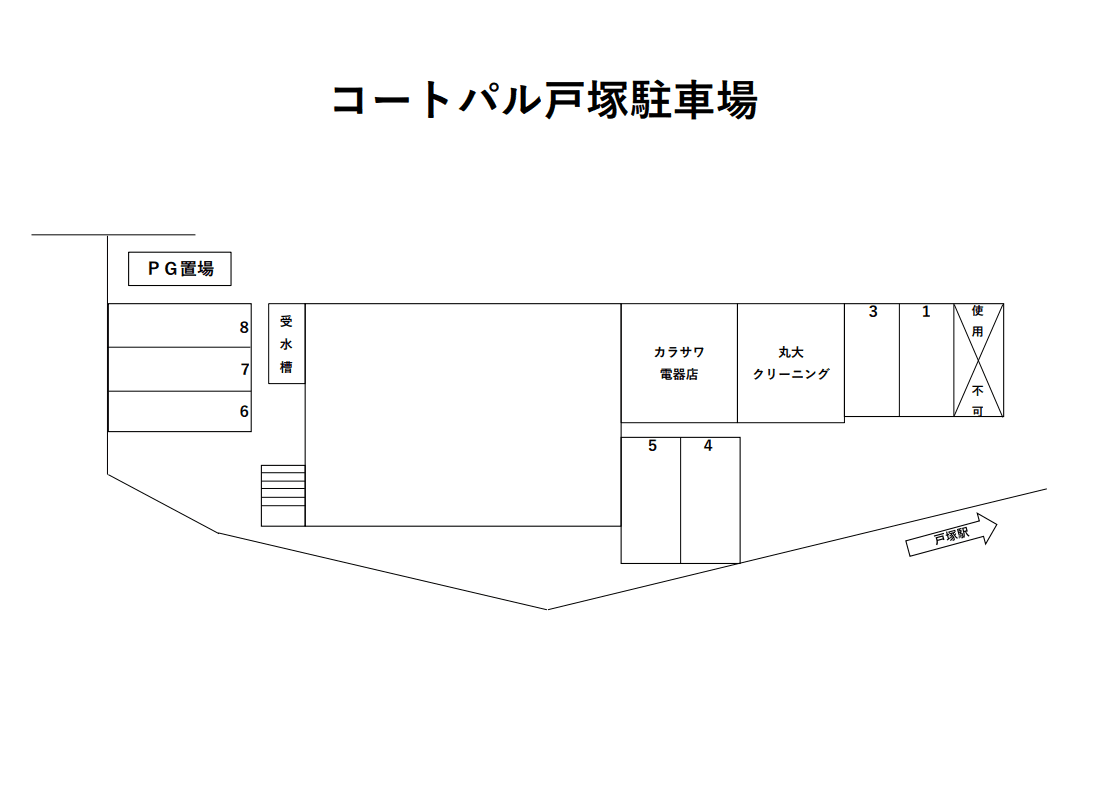 コートパル戸塚駐車場の駐車配置図