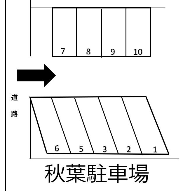 秋葉駐車場の駐車配置図