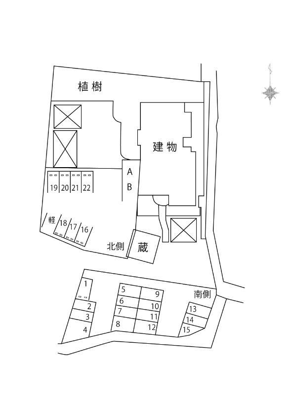 善道月極駐車場の駐車配置図