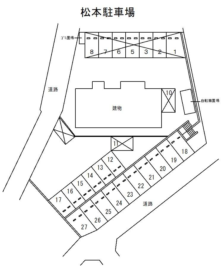 松本駐車場の駐車配置図