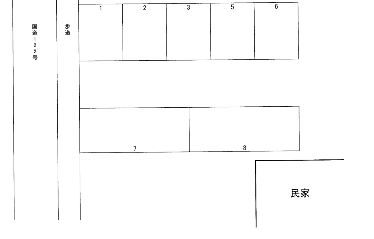 上町第2駐車場の駐車配置図