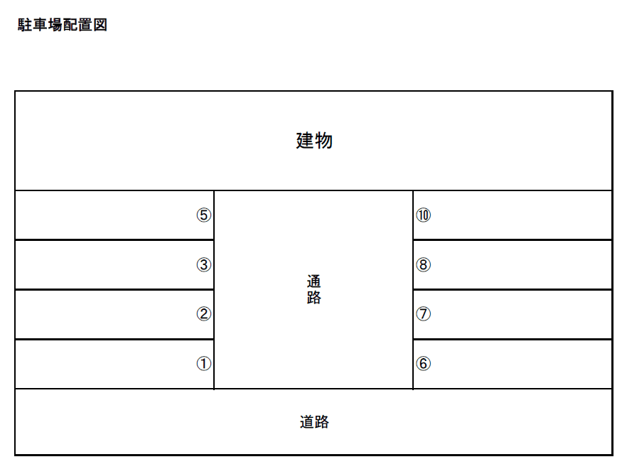 CasaLargo坂巻 敷地内駐車場の駐車配置図