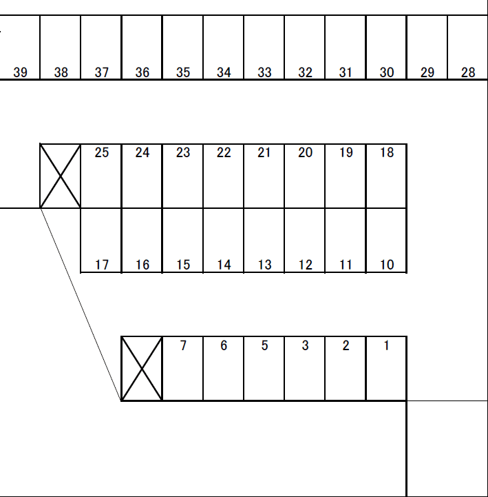 第171駐車場の駐車配置図