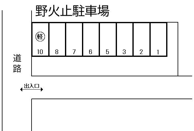 野火止駐車場の駐車配置図