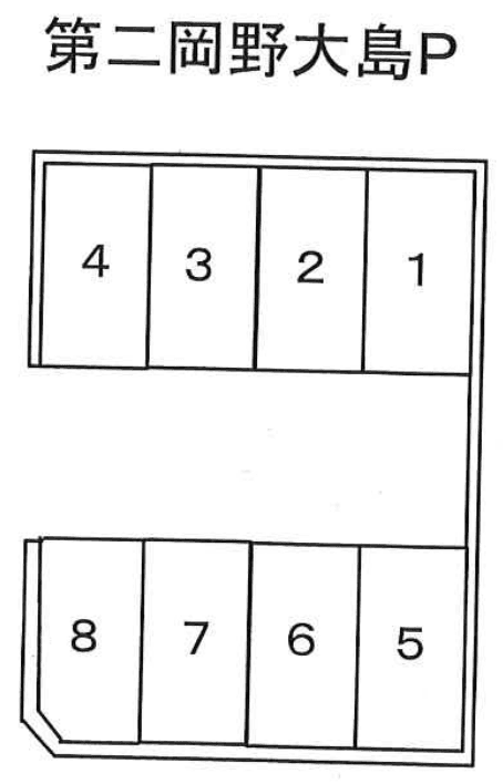 第二岡野大島Pの駐車配置図