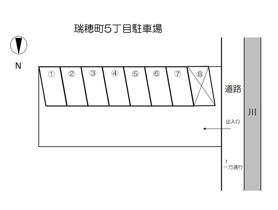 瑞穂町5丁目駐車場の駐車配置図
