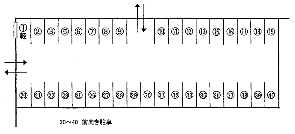 長瀬第2駐車場の駐車配置図