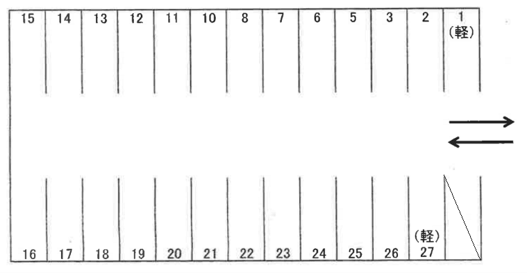 アカモン駐車場の駐車配置図
