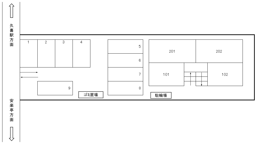 コーポなおえ駐車場の駐車配置図