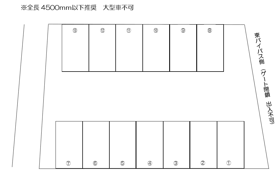 神水2丁目モータープールの駐車配置図