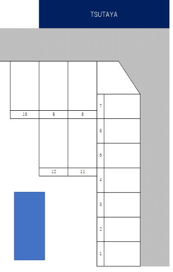 西一の沢・矢吹駐車場の駐車配置図